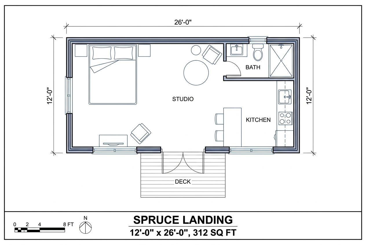 Spruce Landing floor plan blueprint for delivery to Delta